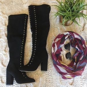 Vince Camuto Lace Up Over the knee Boots Size 7.5